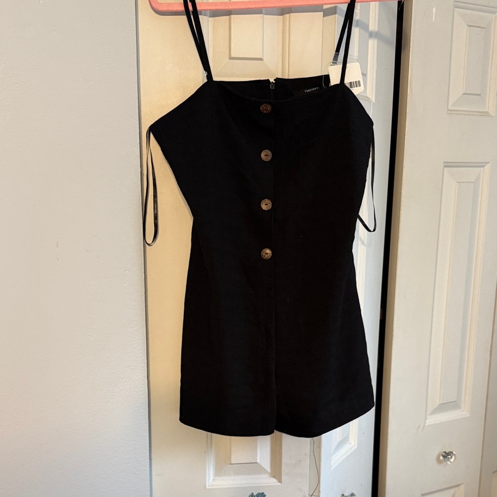 Forever 21 Black Button-Front Romper